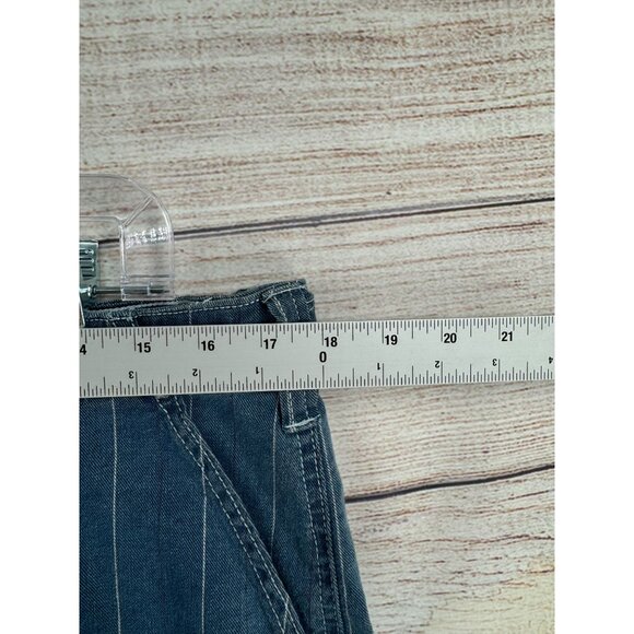 Dickies Hickory Stripe Cargo Jeans Juniors Size 15/32 Blue Medium Wash Denim - Picture 8 of 9